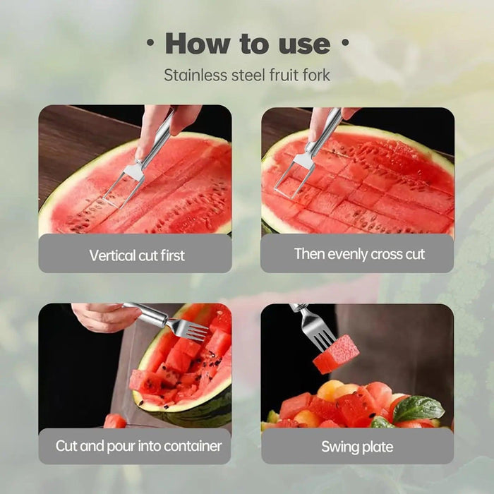 Ultimate 2-in-1 Stainless Steel Fruit Cutter and Serving Tool