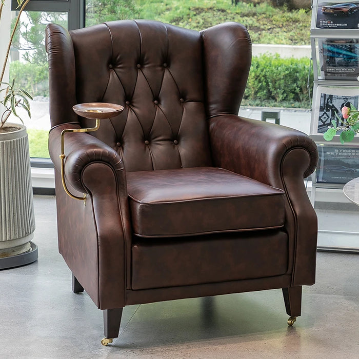 Elegant Leather Wingback Chair for Modern Living Areas