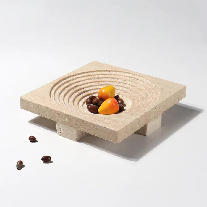 Sophisticated Travertine Serving Tray: A Chic Storage and Decor Essential