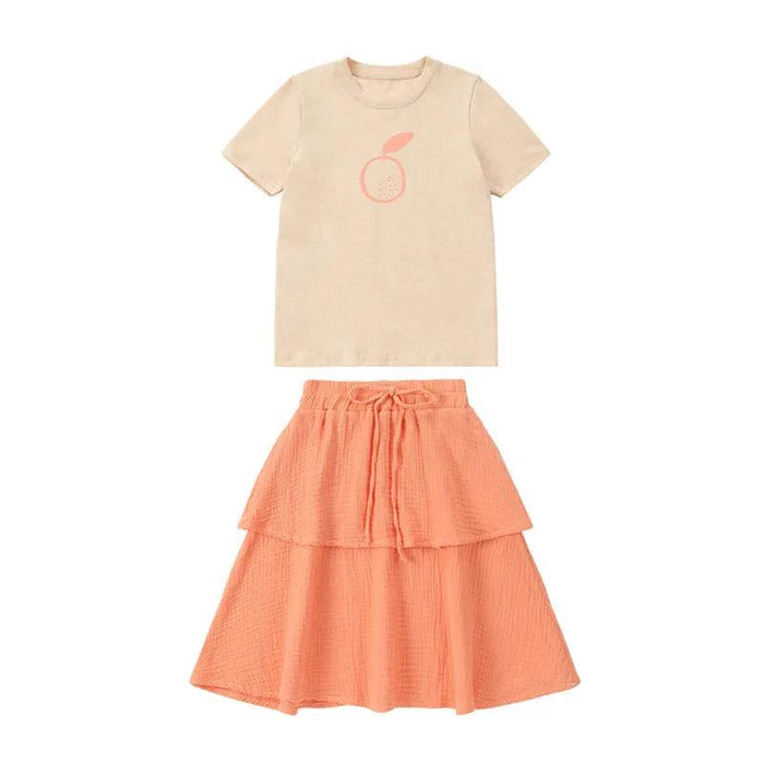 Orange Muslin Collection: Kids’ Stylish Spring/Summer Matching Outfit Set