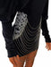 Elegant Custom-Fit Black Velvet Dress with Dazzling Silver Rhinestones