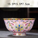 Ornate Chinese Ceramic Salad Bowl Set with Gold Trim - Elegant Enamel Tableware for Stylish Dining