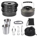 All-in-One Portable Camping Cookware Set with Non-Stick Cookware, Kettle, and Collapsible Utensils for Outdoor Adventures