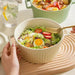 Elegant Heat-Insulating Ceramic Soup Bowl with Lid - Ideal for Ramen and Hearty Dishes