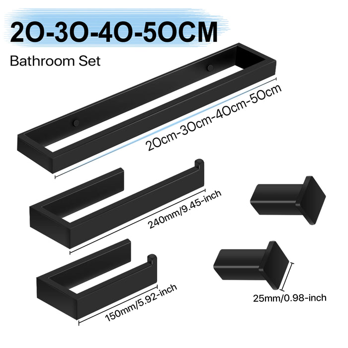 Adjustable Matte Black Stainless Steel Towel Rack with Versatile Wall Mounting Options