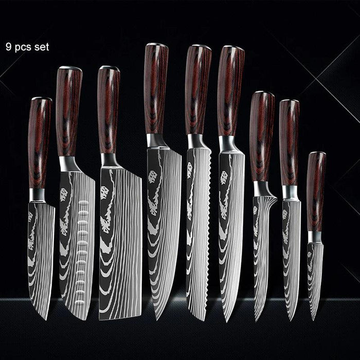 Premium Japanese Damascus Kitchen Knife Set - 1 to 10 Piece Collection for Masterful Culinary Precision