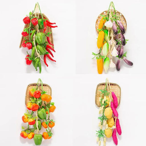 Vibrant Faux Pepper Skewers - Whimsical Artificial Veggies for Home Decor and Event Styling