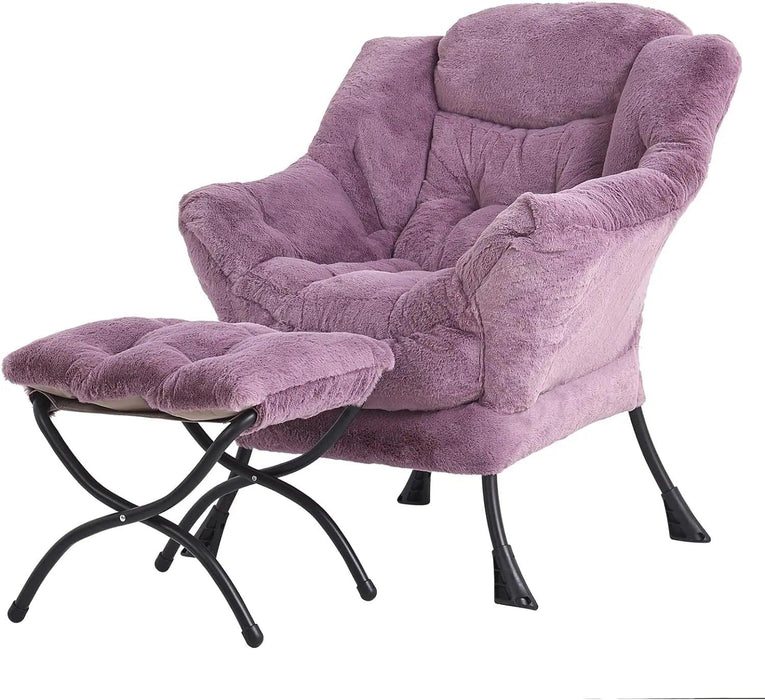 Elegant Lounge Chair Ensemble with Ottoman and Storage Compartment