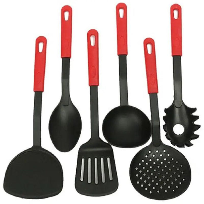 6-Piece Heat-Resistant Nylon Kitchen Utensil Collection - Essential Cooking Tools Including Spatula, Ladle, Turner, and More