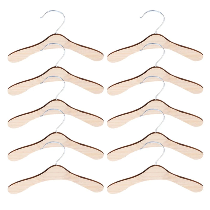 10-Pack Wooden Pet Clothing Hangers - Durable and Portable Dog Apparel Racks