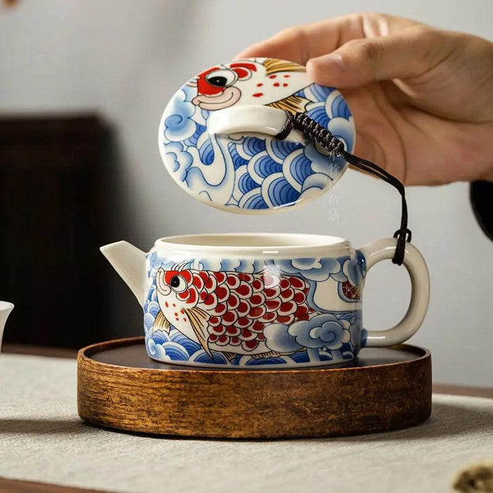 Elegant Blue and White Porcelain Kung Fu Teapot for Luxurious Tea Experiences