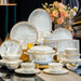 Korean Artistry-Inspired Elegant White Ceramic Dinnerware Set