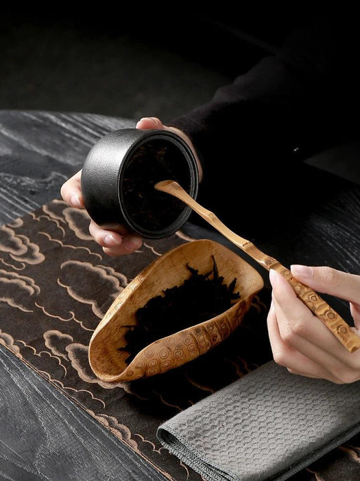 Handcrafted Bamboo Root Tea Spoon and Stick Set for Tea Enthusiasts