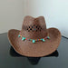 Lake Blue Western Cowboy Straw Hat Unisex with Adjustable Size