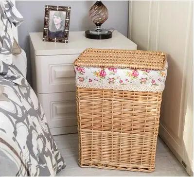 Elegant Rattan Storage Hamper with Lid - Stylish Organizer for Clothes, Toys, and Home Essentials