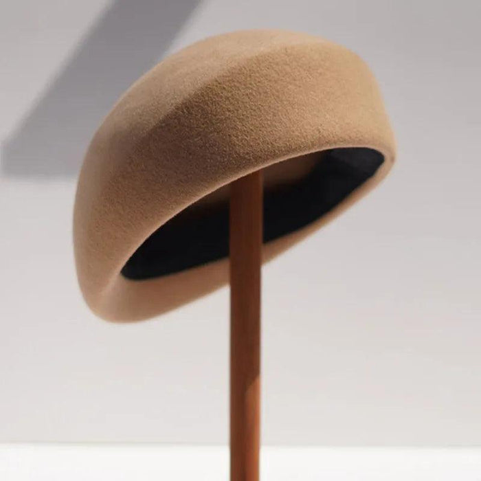 Elegant Women's Wool Felt Beret - French-Style Winter Hat for Special Occasions and Formal Gatherings