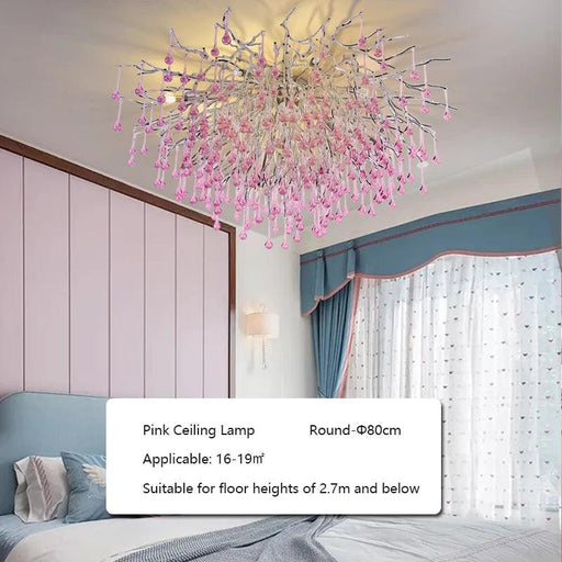 Enchanting Pink Crystal Chandelier