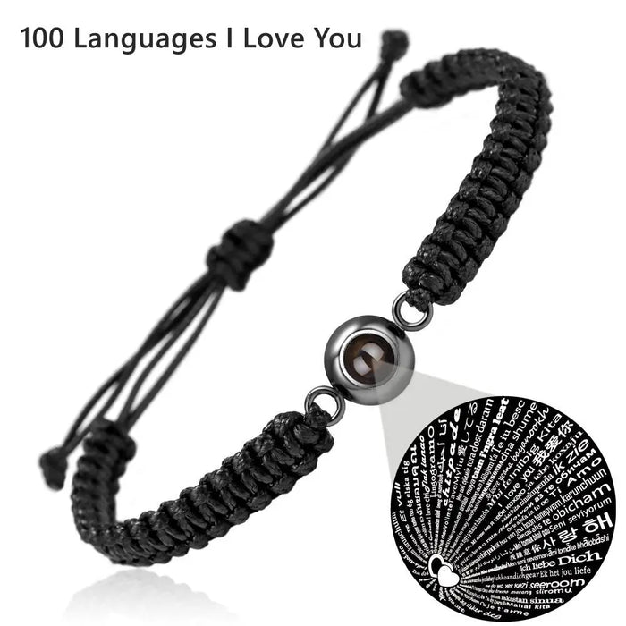 Personalized Braided Rope Photo Projection Bracelets