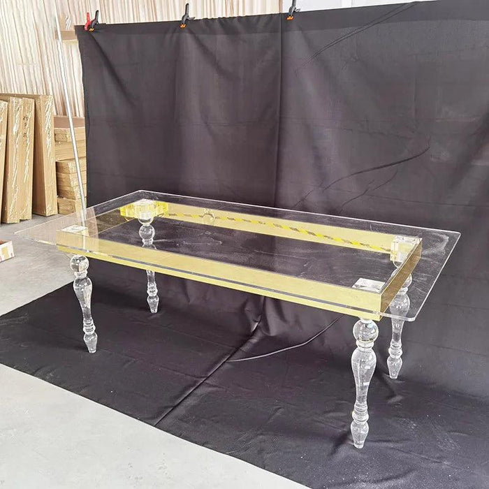 Sophisticated Transparent Acrylic Banquet Table - Perfect for Weddings and Large Events