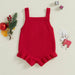 Newborn Baby Girl Ruffle Sleeve Knit Bodysuit with Letter Print for 0-18 Months