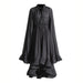 Stylish High Waist Patchwork A-Line Dress for Women - Chic V-Neck, Sleeveless, and Unique Irregular Hem