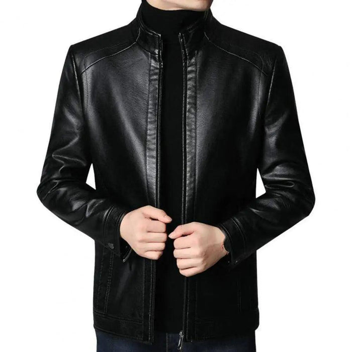 Men's Chic Faux Leather Motorcycle Jacket