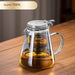 Sophisticated 750ml Glass Teapot Set with Effortless Pouring and Detachable Filter - Includes Matching Cups