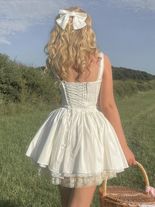 White Lace A-line Dress - Perfect Summer Outfit for Any Occasion