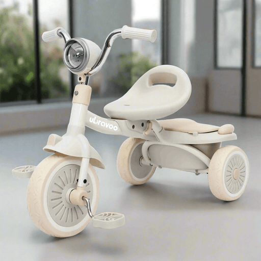 Colorful Adventure Trike: Foldable Toddler Tricycle with Adjustable Seat and Lights