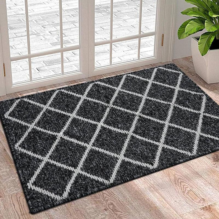 Luxurious Non-Slip Microfiber Welcome Mat: Chic Moisture-Absorbing Rug for Entryways