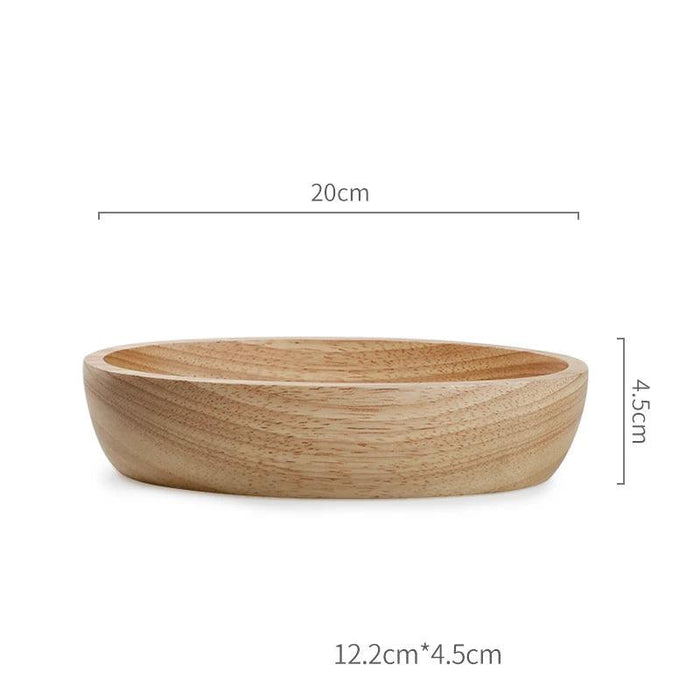 Large Japanese Wooden Nautical Bowl for Salad and Fruit - Elegant Heat-Resistant Tableware