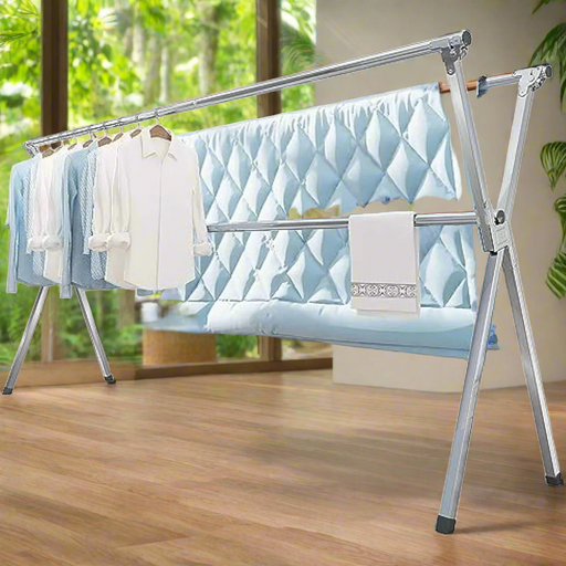 Stainless Steel Telescopic Clothes Drying Rack Set with Bonus Accessories