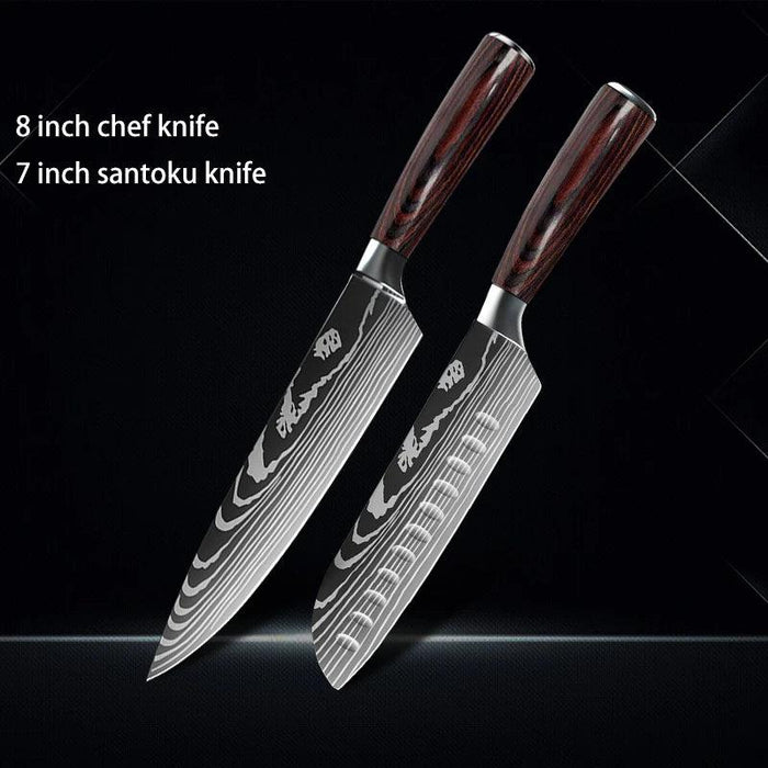 Premium Japanese Damascus Kitchen Knife Set - 1 to 10 Piece Collection for Masterful Culinary Precision