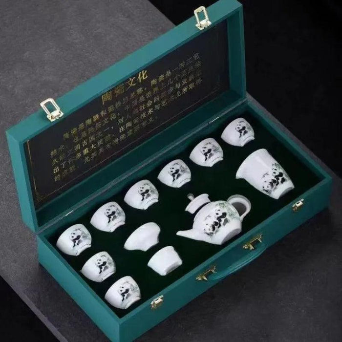 Luxurious Goat Fat Jade Porcelain Kungfu Tea Set for an Elevated Tea Experience