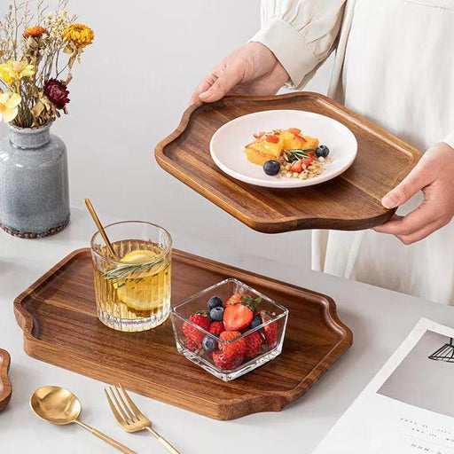 Elegant Octagonal Acacia Wood Serving Tray for Desserts, Breakfast, and Home Decor