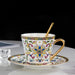 Royal Heritage Enamel Porcelain Tea and Coffee Cup Set with Artistic Borders