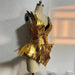 Radiant Gold Leaf Patent Leather Dance Bodysuit Set for Nightlife Glamour