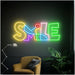 Glowing Smiley LED Neon Wall Decor - Customizable Room & Wedding Accent