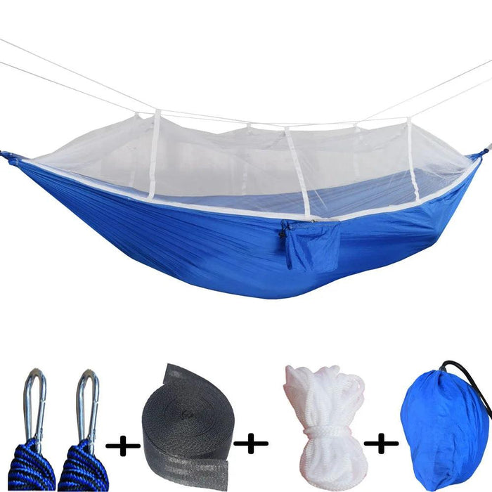 Outdoor Adventure Hammock with Insect Protection - Lightweight Portable Hanging Bed for Camping Comfort