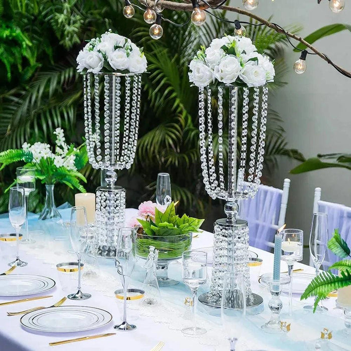 Elegant Crystal Acrylic Bridal Centerpiece Set - Luxurious Table Decor Collection