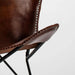 Retro Brown Leather Butterfly Chair with Sturdy Iron Frame for Stylish Comfort