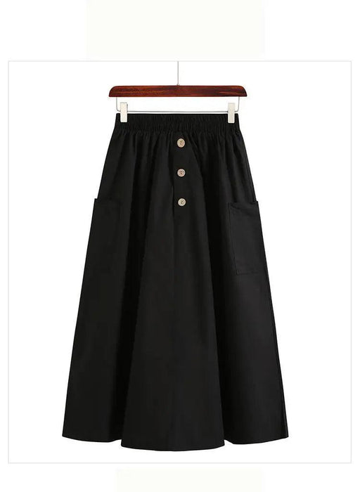 High-Waisted Flowing Casual Skirt for Women - Solid Color Long Dress for Spring and Summer