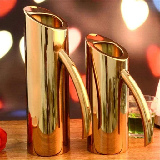 Elegant Stainless Steel Beverage Pitcher with Ice Guard and Wine Divider - Premium Quality and Quick Shipping