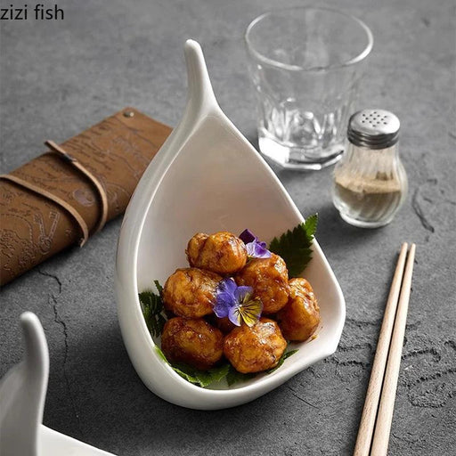 Artistic Irregular Ceramic Plate Set for a Sophisticated Dining Experience