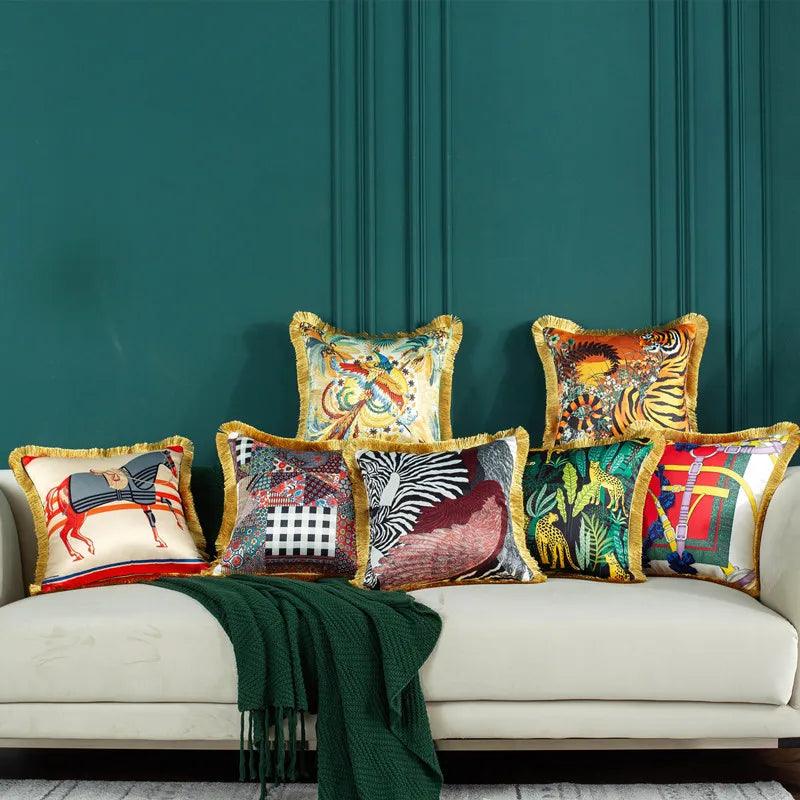 Retro Chic Lumbar Cushion Cover for Elegant Home Styling