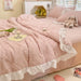 Korean Lace Premium Washed Cotton Summer Quilt Set – Four-Piece Elegance