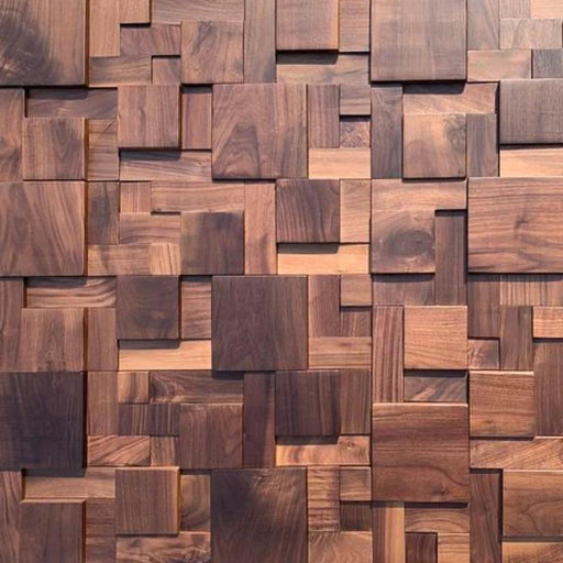 Nordic Black Walnut 3D Decorative Wall Mosaic - Stylish Wood Art for Home and Office Spaces