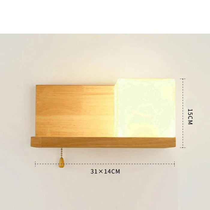 Nordic LED Wooden Wall Lamps with Acrylic Shades for Cozy Bedroom and Living Room Lighting