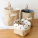 Foldable Jute Cotton Linen Storage Bin for Wardrobe, Playroom, and Vanity