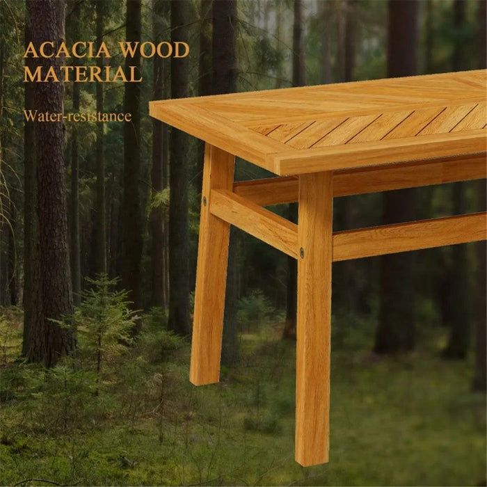 Acacia Wood Coffee Table with Walnut Finish - Stylish Rectangular Centerpiece for Your Living Room